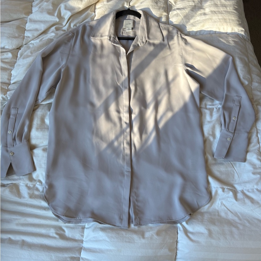 Calvin Klein Light Taupe Blouse / Button Up